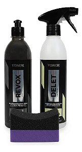 Kit Limpa Pneu Borracha Delet + Revox Vonixx 500ml Aplicador