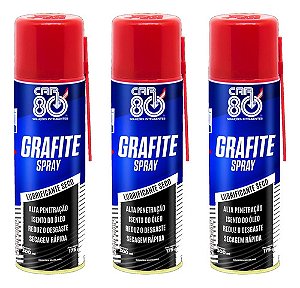 3x Grafite Spray Car 80 Lubrificante A Seco 300ml Uso Geral