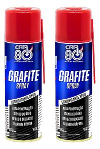 2x Grafite Spray Car 80 Lubrificante A Seco 300ml Uso Geral