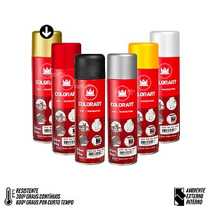 Tinta Spray Alta Temperatura Dourado - 600ºc- Colorart