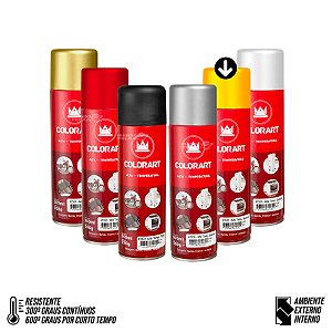 Tinta Spray Alta Temperatura Amarelo - 600ºc- Colorart