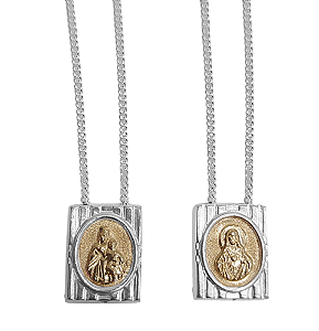 Escapulário em prata com ouro amarelo