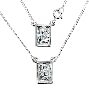 Escapulário de Prata Anjo da Guarda 45cm