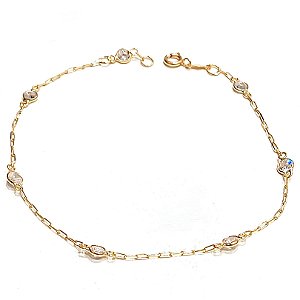 Pulseira em ouro 18k com zircônia branca