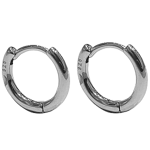 Argola em prata 925 e banho de ródio