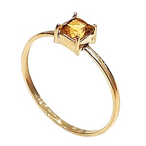 Anel de ouro amarelo 18k com citrino