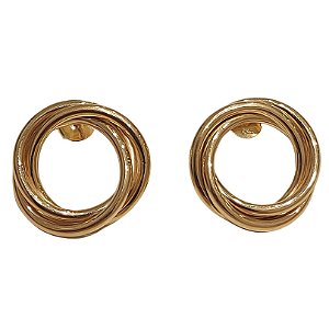 Brinco circulo de ouro amarelo 18k