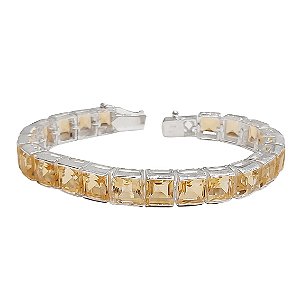 Pulseira riviera em prata 925 com citrino