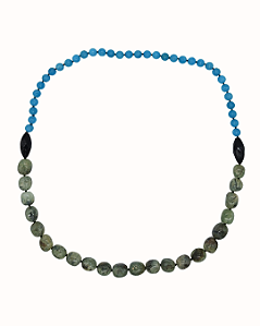 Colar Longo de Jade, Ônix e Prenita