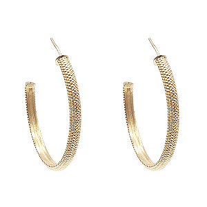 Brinco argola grande em prata 925 com banho de ouro amarelo