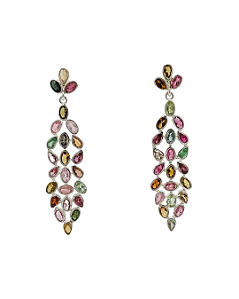 Brinco Articulado em Prata com Turmalinas Naturais