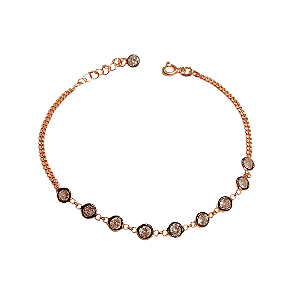 Pulseira de prata 925 com banho rose e zircônias