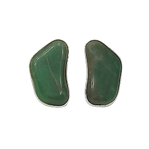Brinco 4,4cm em prata 925 com quartzo verde