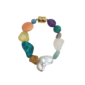 Pulseira 20cm com mix de pedras