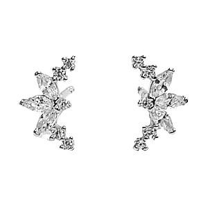 Brinco mini ear cuff em prata 925 com zircônias