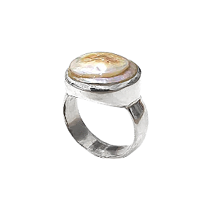 Anel de prata 925 com pérola barroca 15mm