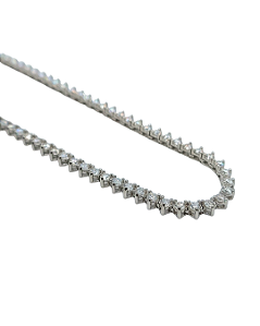 Colar Riviera de Prata com Banho de Ouro Branco e Moissanites de 2,5mm