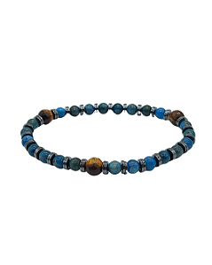 Pulseira de Apatita, Olho de Tigre e Hematita