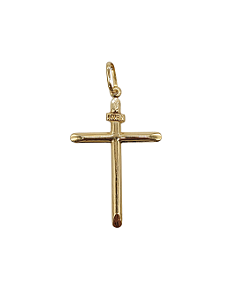 Pingente Grande em Ouro de Cruz INRI