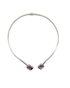 Gargantilha em Prata com Pedras de Ametista