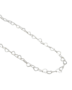 Corrente de Coração em Prata 40cm