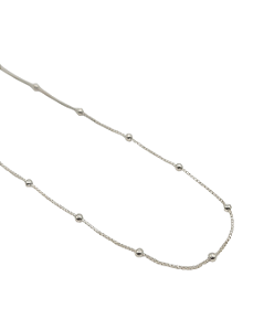 Corrente com Bolinhas em Prata 40cm