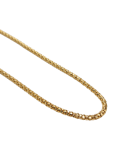 Corrente Pipoca em Prata com Banho de Ouro Amarelo 40cm