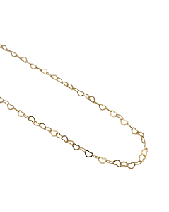 Corrente de Coração em Prata com Banho de Ouro Amarelo 40cm
