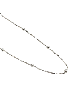 Corrente Veneziana com Bolinhas em Prata 45cm