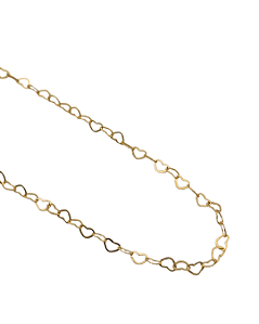 Corrente de Coração em Prata com Banho de Ouro Amarelo 45cm