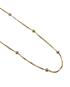 Corrente com Bolinhas em Prata com Ouro Amarelo 45cm