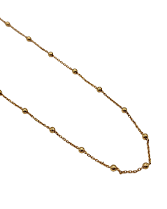 Corrente Cartier com Bolinhas em Prata com Ouro Amarelo 45cm