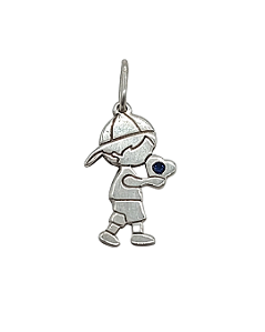 Pingente em Prata de Menino com Safira