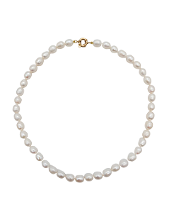 Colar Curto de Pérola com Fecho Boia