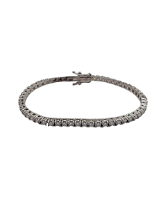 Pulseira Riviera em Prata com Moissanitas de 2,5 mm