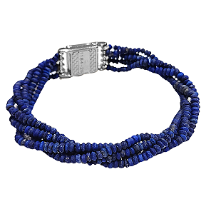 Pulseira 5 Fios de Lápis-Lazúli com Fecho de Ímã