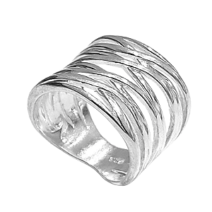 Anel de Prata com Linhas Entrelaçadas