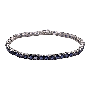 Pulseira Riviera De Prata Com Iolita