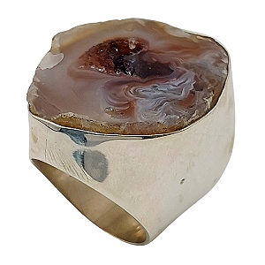 Anel em Prata com Ágata Natural