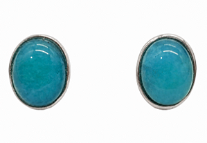Brinco em Prata com Amazonita Cabochão