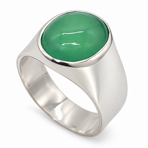 Anel em Prata com Quartzo Verde Natural