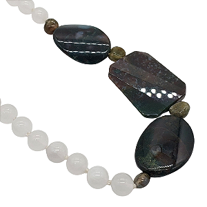 Colar de Pedra da Lua e Jaspe