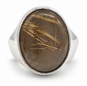 Anel de Prata 925 com Cristal rutilado ( 9242)