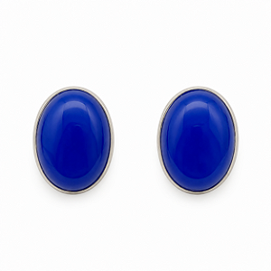 Brinco em Prata com Lápis-Lazuli Oval