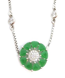 pulseira de prata com ágata Verde