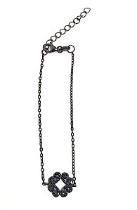 pulseira de prata 925 com ziconias negras