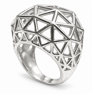 Anel Com Triangulos De Prata 925