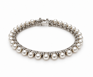 Pulseira riviera em prata 925 com Pérolas