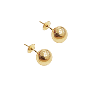 Brinco Bola De 7mm Em Ouro Amarelo 18k