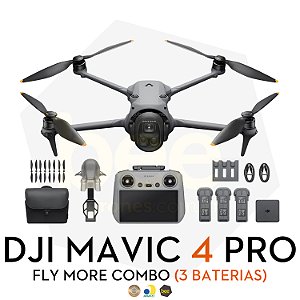 Drone Dji Mavic 4 Pro Fly More Combo (c/ tela) BR Anatel